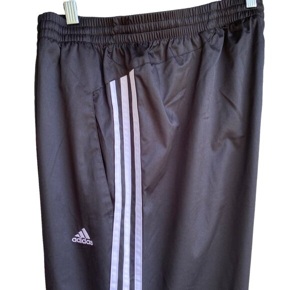 Adidas Climalite  Men Track Pant Sz XL 3 Stripe Black White Ankle Zip Mesh Lined - Picture 10 of 16
